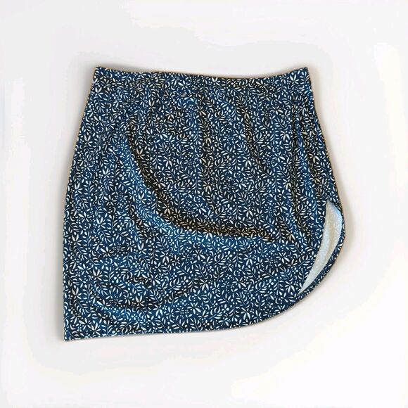 RipSkirt Hawaii Womens Small Length 3 Blue Floral Wrap Skirt Beach Summer - Picture 1 of 6